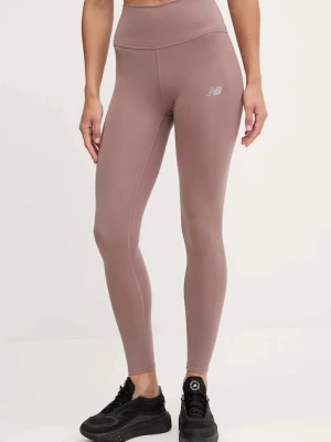 New Balance legginsy treningowe damskie kolor brązowy z nadrukiem WP51126EAS
