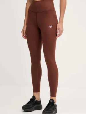 New Balance legginsy treningowe kolor brązowy z nadrukiem WP51112ROK