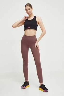 New Balance legginsy treningowe Sleek WP41237LIE kolor brązowy gładkie