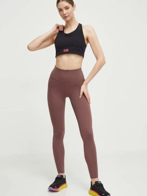 New Balance legginsy treningowe Sleek WP41237LIE kolor brązowy gładkie