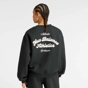 Zdjęcie produktu New Balance Linear Heritage Fleece Crew kobiety Bluzy czarny rozmiar Odzież