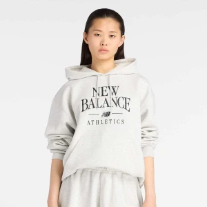 New Balance Linear Heritage Fleece Hoodie kobiety Bluzy szary rozmiar Odzież