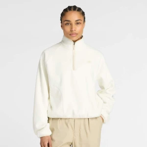 New Balance Polar Fleece Half Zip kobiety Odzież beż rozmiar