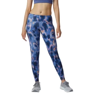 New Balance Printed Impact Run Tight WP21274NSY, Damskie, Niebieskie, leginsy, poliester, rozmiar: L