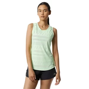 New Balance Q Speed Jacquard Tank WT13276VSG, Damskie, Zielone, t-shirty, poliester, rozmiar: XS