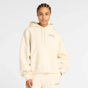 New Balance Reimagined Fleece Oversized Hoodie kobiety Bluzy beż rozmiar Odzież