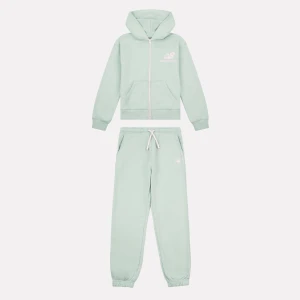 New Balance Set Stacked Logo French Terry Zip Hoodie and Jogger uniseks Komplety dresowe zielony rozmiar Odzież