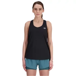 New Balance Singlet Athletics Tank WT41250BKH, Damskie, Czarne, t-shirty, poliester, rozmiar: M