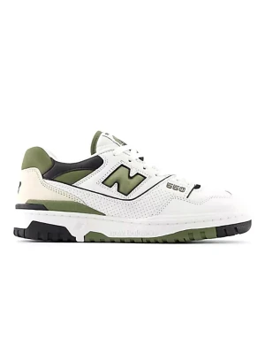 New Balance Skórzane sneakersy "BB550" w kolorze biało-oliwkowym rozmiar: 47,5