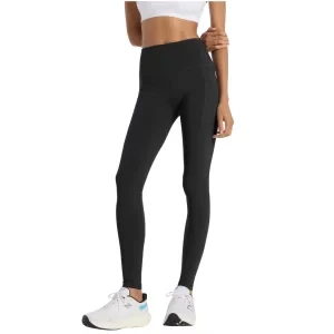 New Balance Sleek Pocket High Rise Leggins WP51275BK, Damskie, Czarne, leginsy, poliester, rozmiar: L