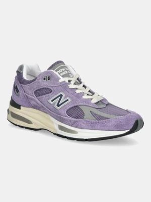 New Balance sneakersy zamszowe Made in UK kolor fioletowy U991LV2