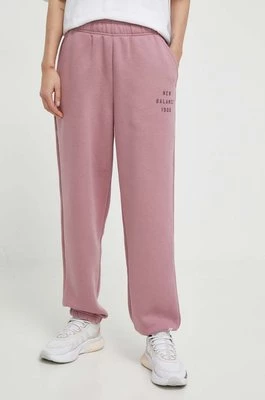 New Balance spodnie dresowe WP41508RSE kolor różowy gładkie WP41508RSE