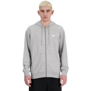 New Balance Sport Essentials Logo French Terry Full Zip MJ41501AG, Męskie, Szare, bluzy, bawełna, rozmiar: L