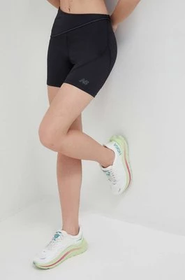 New Balance szorty do biegania Q Speed kolor czarny gładkie high waist