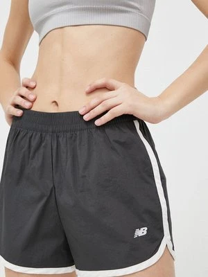 Zdjęcie produktu New Balance szorty treningowe Athletics Remastered kolor szary z aplikacją high waist WS31500ACK-ACK