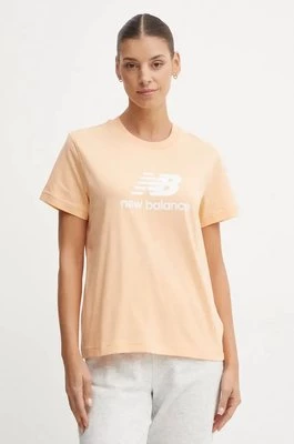 New Balance t-shirt bawełniany damski kolor pomarańczowy WT41502PAE