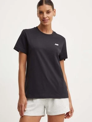 New Balance t-shirt bawełniany Essentials Cotton damski kolor czarny WT41509BK