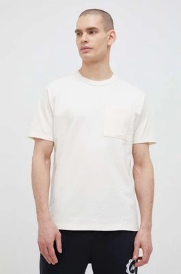 New Balance t-shirt bawełniany kolor beżowy gładki