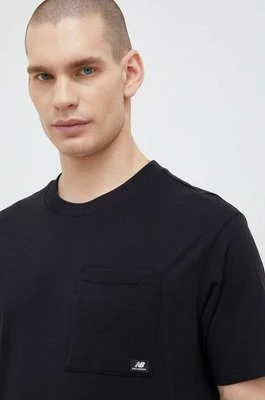 New Balance t-shirt bawełniany kolor czarny gładki MT31542BK-2BK