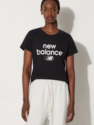 New Balance t-shirt bawełniany kolor czarny WT31507BK-7BK