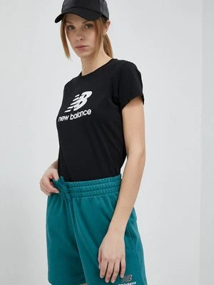 New Balance t-shirt bawełniany kolor czarny WT31546BK-6BK