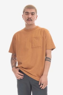 New Balance t-shirt bawełniany kolor pomarańczowy gładki MT23567TOB-TOB