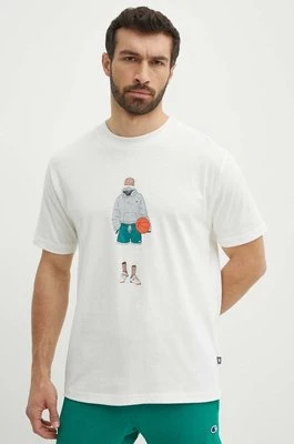 New Balance t-shirt bawełniany męski kolor beżowy z nadrukiem MT41578SST