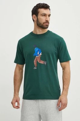 New Balance t-shirt bawełniany męski kolor zielony z nadrukiem MT41579NWG