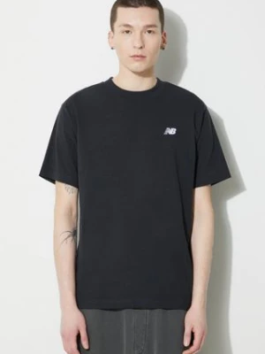 New Balance t-shirt bawełniany Small Logo męski kolor czarny z aplikacją MT41509BK