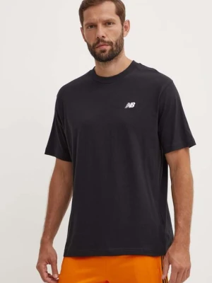 New Balance t-shirt bawełniany Small Logo męski kolor czarny z aplikacją MT41509BK