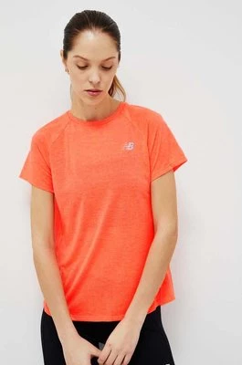 New Balance t-shirt do biegania Impact Run kolor pomarańczowy