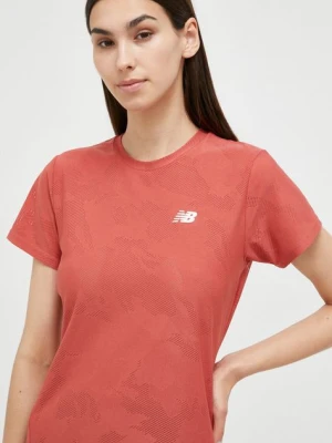 New Balance t-shirt do biegania Q Speed kolor czerwony