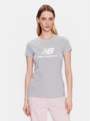 New Balance T-Shirt Essentials Stacked Logo WT31546 Szary Athletic Fit