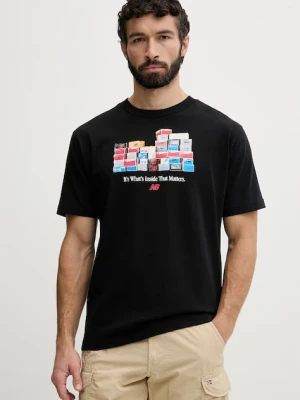 New Balance t-shirt męski bawełniany Boxes czarny