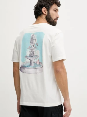 New Balance t-shirt męski bawełniany Fountain beżowy