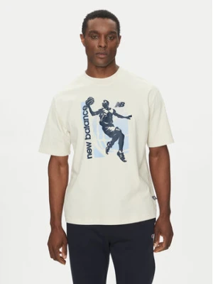 New Balance T-Shirt MT51605 Beżowy Oversize