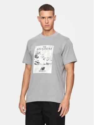 New Balance T-Shirt Poster MT41595 Szary Regular Fit
