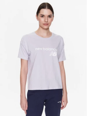 New Balance T-Shirt Stacked WT03805 Fioletowy Relaxed Fit