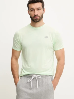 New Balance t-shirt treningowy męski kolor zielony gładki MT41253MEW