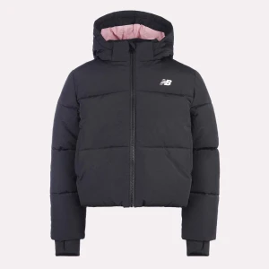 New Balance Wide Baffle Puffer Coat uniseks Kurtki puchowe czarny rozmiar Odzież