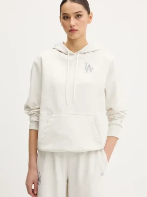 New Era bluza damska kolor szary z kapturem melanżowa 60596479