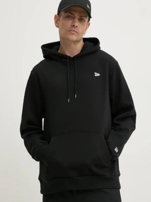 New Era bluza męska kolor czarny z kapturem gładka 60416735