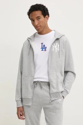 New Era bluza NEW YORK YANKEES męska kolor szary z kapturem z nadrukiem 60416720