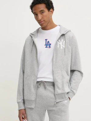 New Era bluza NEW YORK YANKEES męska kolor szary z kapturem z nadrukiem 60416720