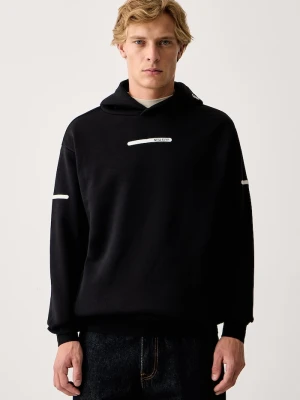 New Era bluza z kapturem z bawełną czarny