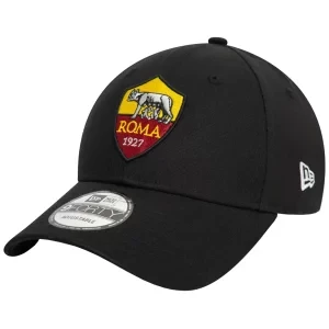 New Era Core 9FORTY AS Roma Cap 60572396, Męskie, Czarne, czapki z daszkiem, bawełna, rozmiar: OSFM