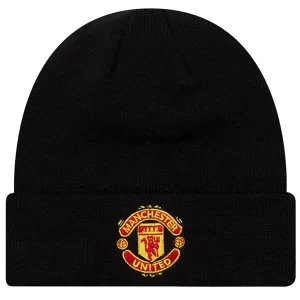 New Era Core Cuff Beanie Manchester United FC Hat 11213215, Męskie, Czarne, czapki, akryl, rozmiar: One size