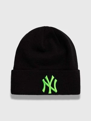 New Era czapka kolor czarny z grubej dzianiny NEW YORK YANKEES