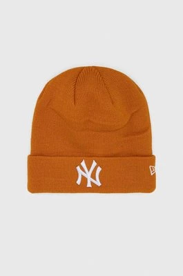 New Era czapka kolor pomarańczowy z grubej dzianiny