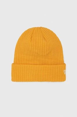 New Era czapka kolor żółty z grubej dzianiny
